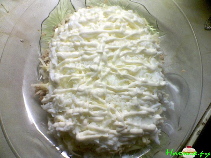 Рыбный салатик (горбуша и сайра)