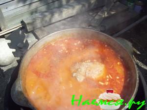 Рассольник сваренный на костре