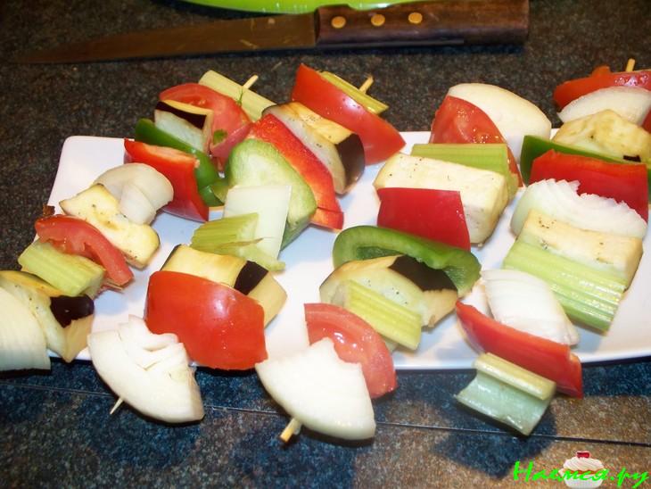 Шашлык овощной на сковороде за 5 минут