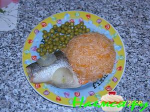 Горбуша запеченная с гарниром из риса