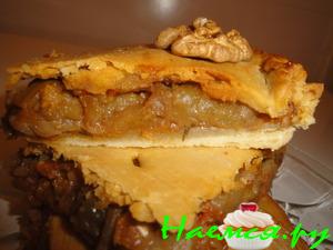 Пирог из рубленного теста с баклажанами