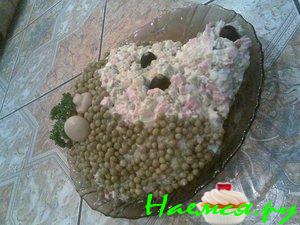 Салат зимний с колбасой "Ежик"