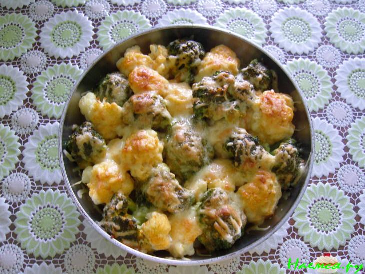 Цветная капуста и брокколи, запеченные в духовке