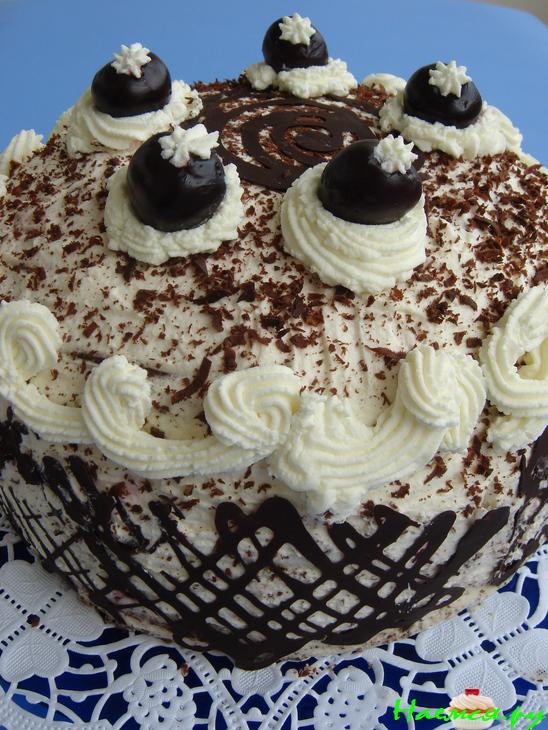 Вишневый торт "Шварцвальд" (очень быстрый вариант)