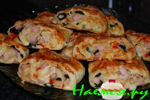 Булочки с сыром и ветчиной