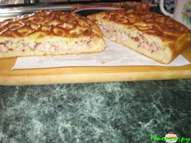 Пирог с копченной курицей Пирог с копченной курицей