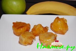 Фрукты в карамельном сиропе