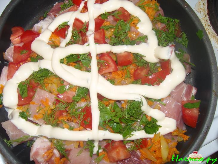 Свинина с овощами (очень вкусно)