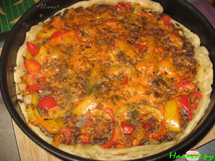 Пирог с перцем и свиным сердцем