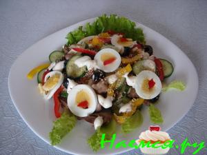 Салат из куриной печени