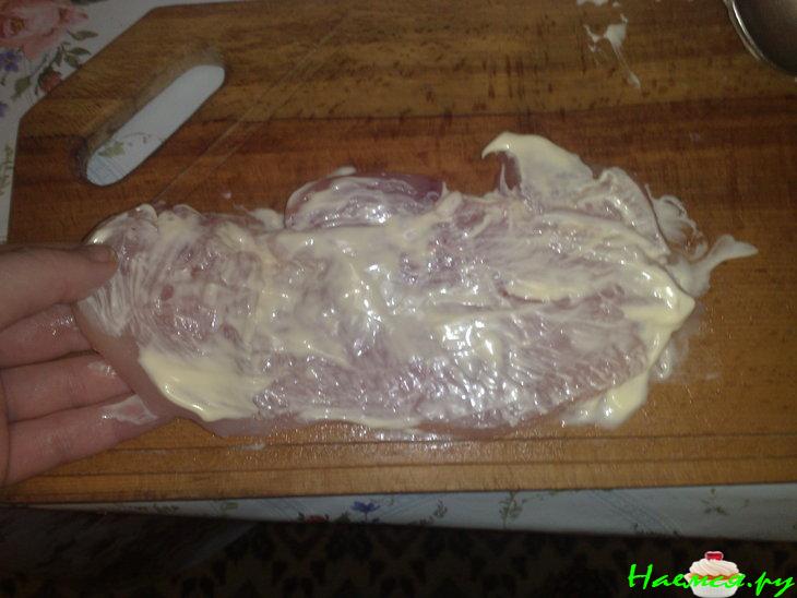 Куриные "мешочки" с шампиньонами и сыром