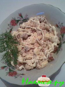 Фасолевый салат с яблочком