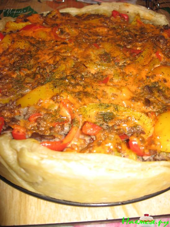 Пирог с перцем и свиным сердцем