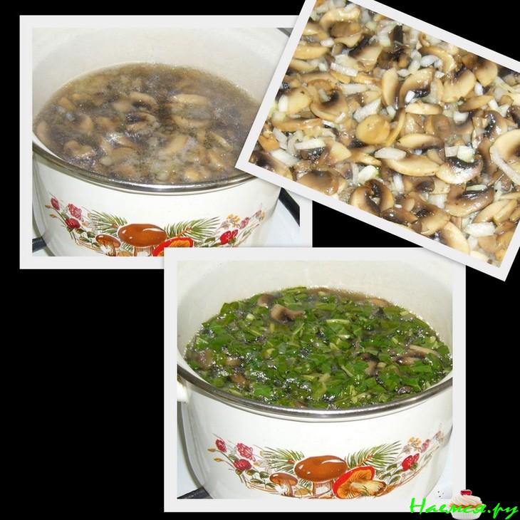 Суп грибной с ревенем