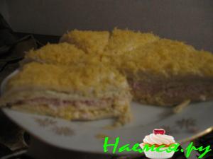 Закусочный торт с ветчиной