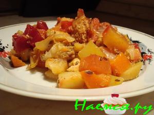 Овощное рагу с мясом (телятина)