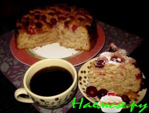 Пирог "Экспериментальный" вишневый, вкусный