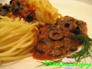 Постный оливковый соус (к пасте)