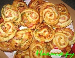 "Улитки" с ветчиной и сыром