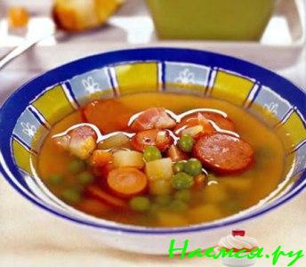 Суп с сосисками