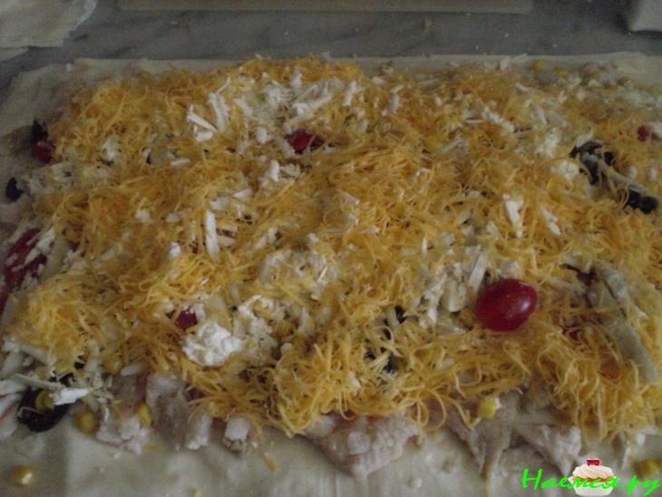 Многослойный рыбный рулет из теста "Фило"