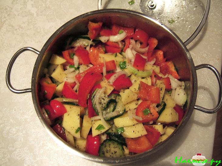 Просто мясо в маринаде с овощами Просто мясо в маринаде с овощами