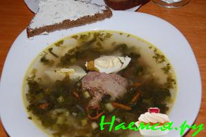 Зеленые щи со шпинатом 