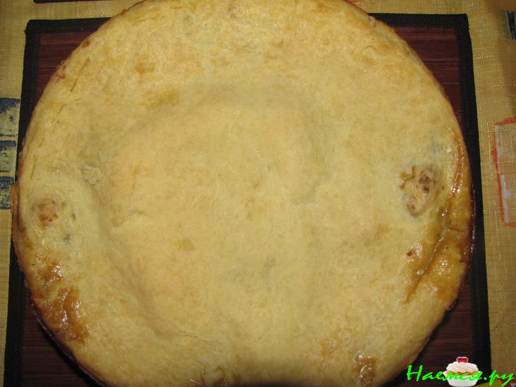 Пирог с сыром и грибами