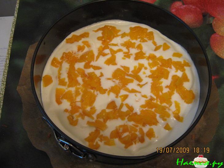 Торт 'Яичница' с персиками