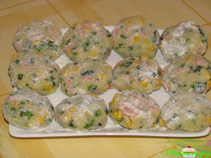 Котлеты с креветками и кукурузой Котлеты с креветками и кукурузой