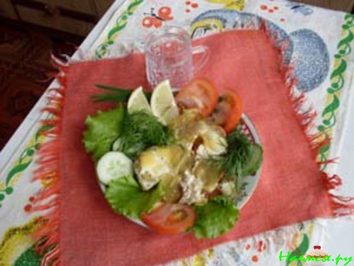 Треска с кабачками и сыром