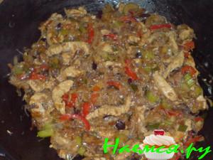 Мясо-овощное ассорти в воке (вариант)