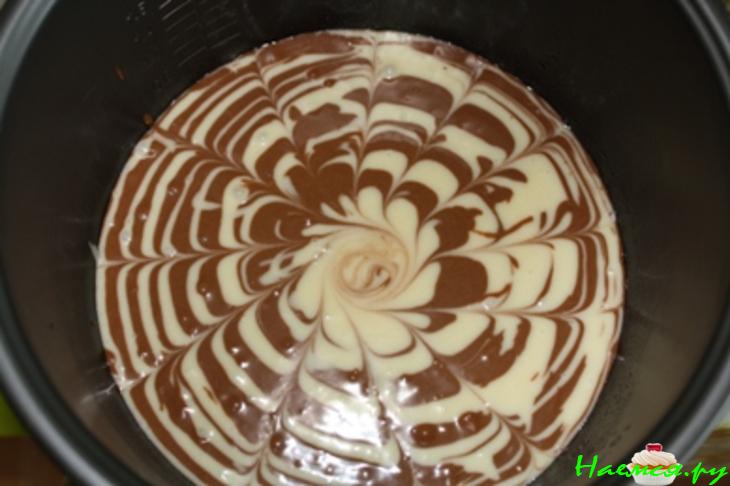 Пирог 'Мраморный' (вариант 'Зебра') Пирог 'Мраморный' (вариант 'Зебра')