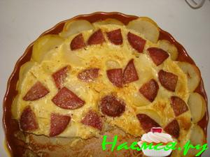 Омлетик с полукапченой колбасой