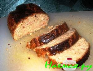 Мясной хлебец с вермишелью быстрого приготовления