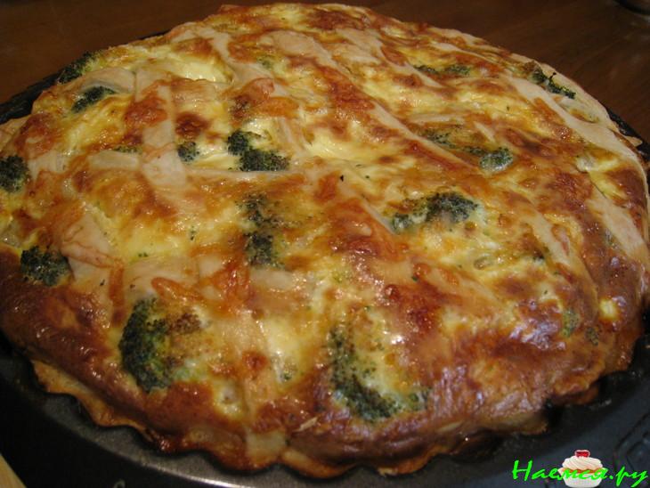 Пирог из форели с брокколи