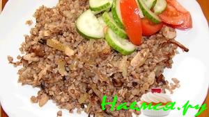 Гречка с лососем