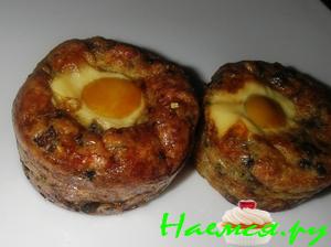 Грибное суфле с цуккини и перепелиными яйцами