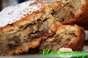 Сливочный пирог с орехами и халвой Сливочный пирог с орехами и халвой