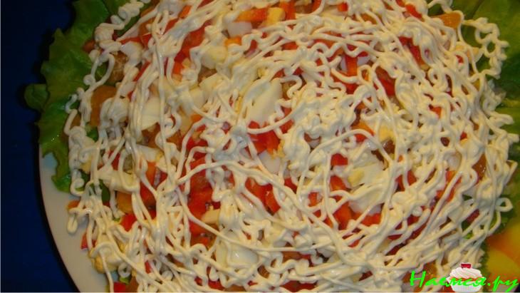 Салат из куриного филе с мандаринами 