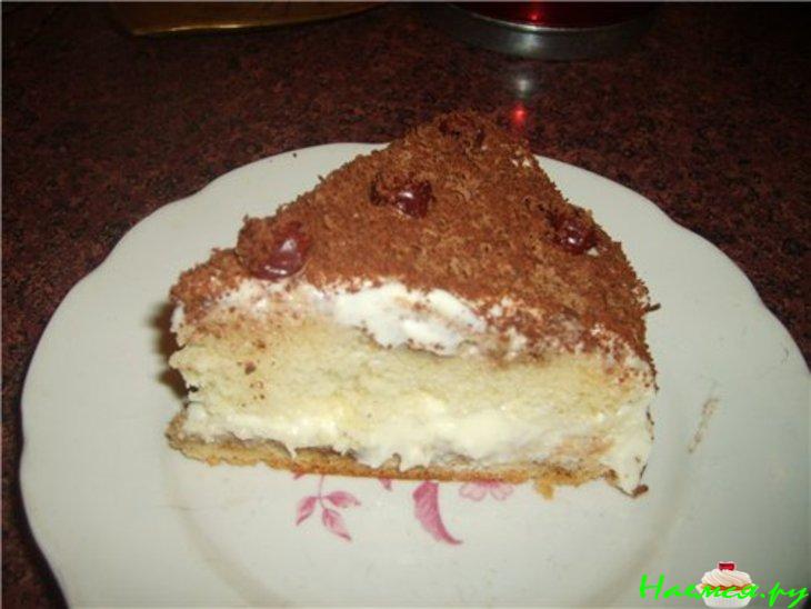 Бисквит с кремом из маскарпоне