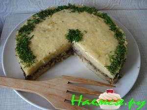 Картофельный торт с грибами и сыром Картофельный торт с грибами и сыром