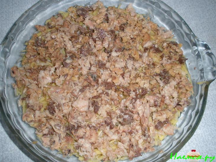 Пирог быстрый (с картошкой и рыбной консервой)