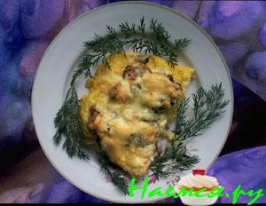 Полента с мясом и сыром