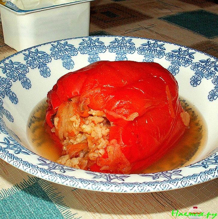 Перцы фаршированные рисом и овощами Перцы фаршированные рисом и овощами