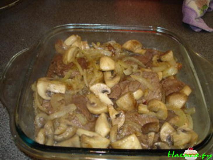 Телятина с грибами