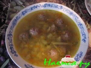 Суп с вермишелью и фрикадельками