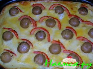 Запеканка картофельная с солеными (или маринованными) опятами Запеканка картофельная с солеными (или маринованными) опятами