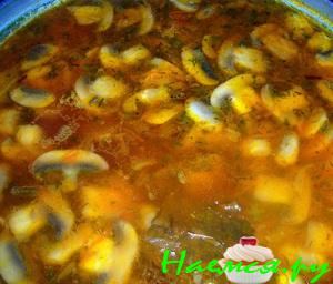 Щи постные с грибами