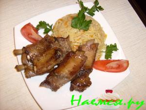 Вариант тушеных свиных ребрышек